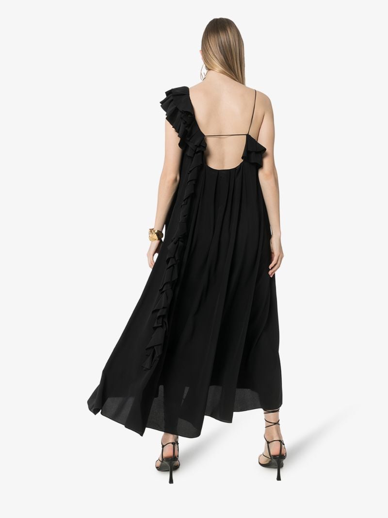 Ruffle Trim Midi Dress