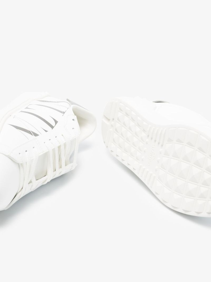 White Open Vltn Low Top Leather Sneakers