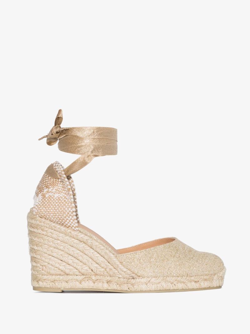 Neutral Chiara 80 Wedge Espadrilles
