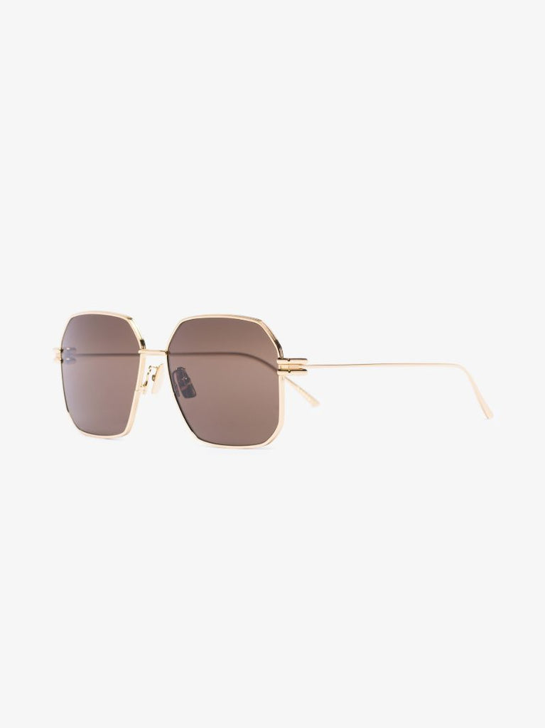 Gold Tone Square Frame Sunglasses
