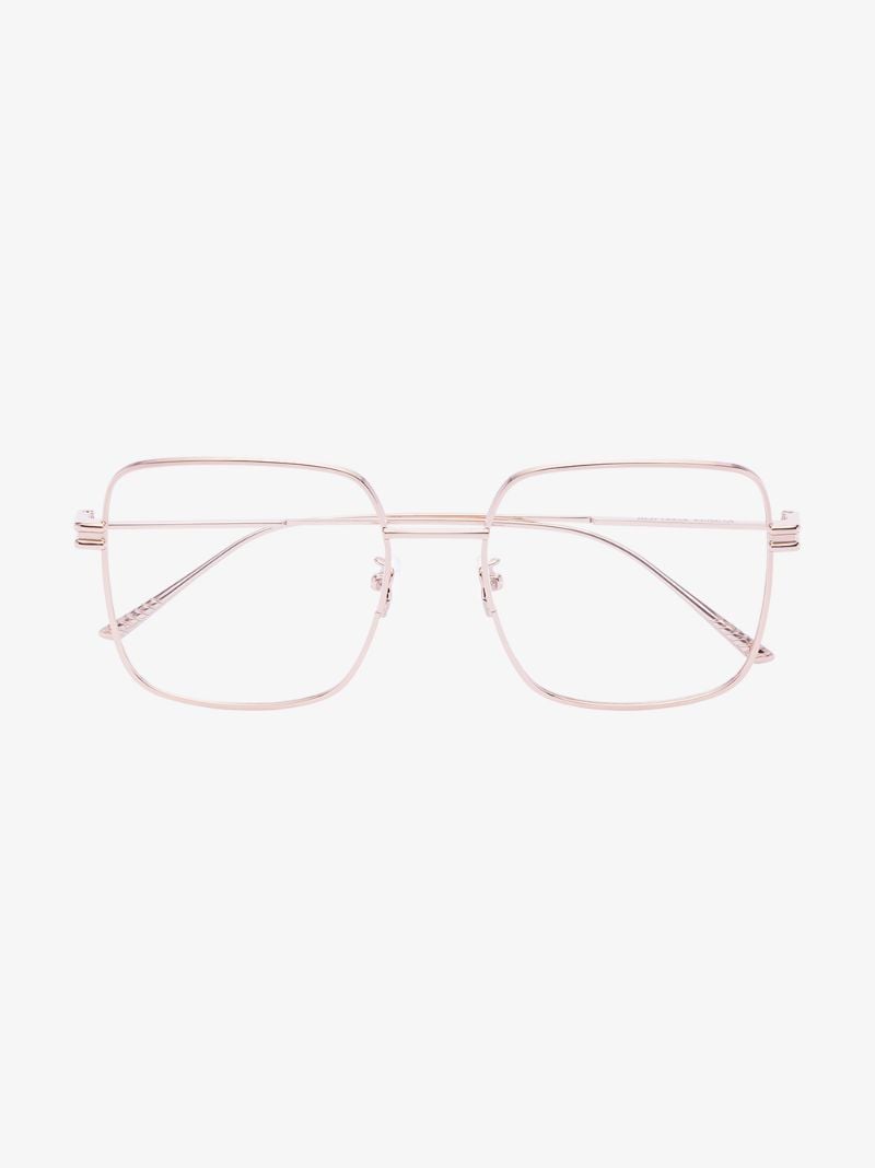 Gold Tone Square Frame Glasses