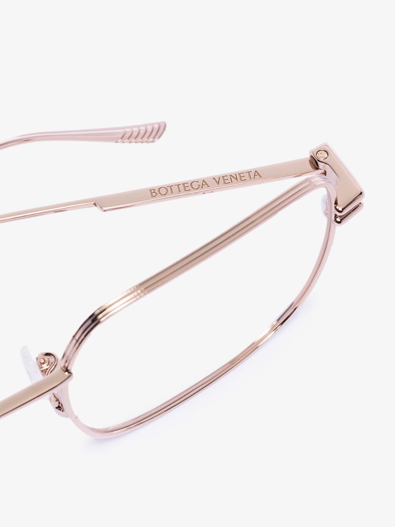 Gold Tone Square Frame Glasses