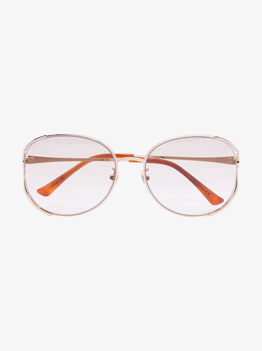 Gold Tone Round Sunglasses