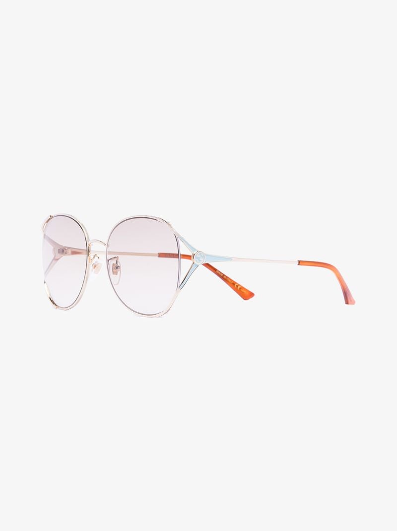 Gold Tone Round Sunglasses