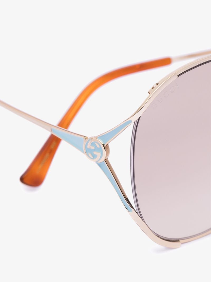 Gold Tone Round Sunglasses