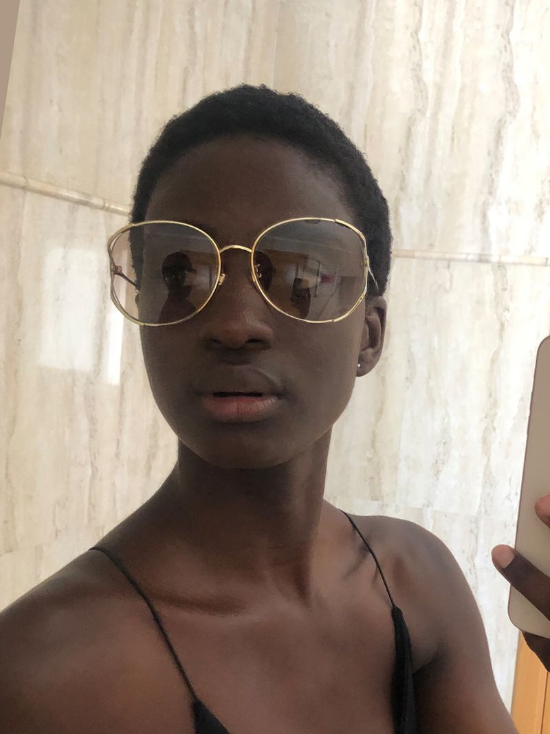 Gold Tone Round Sunglasses