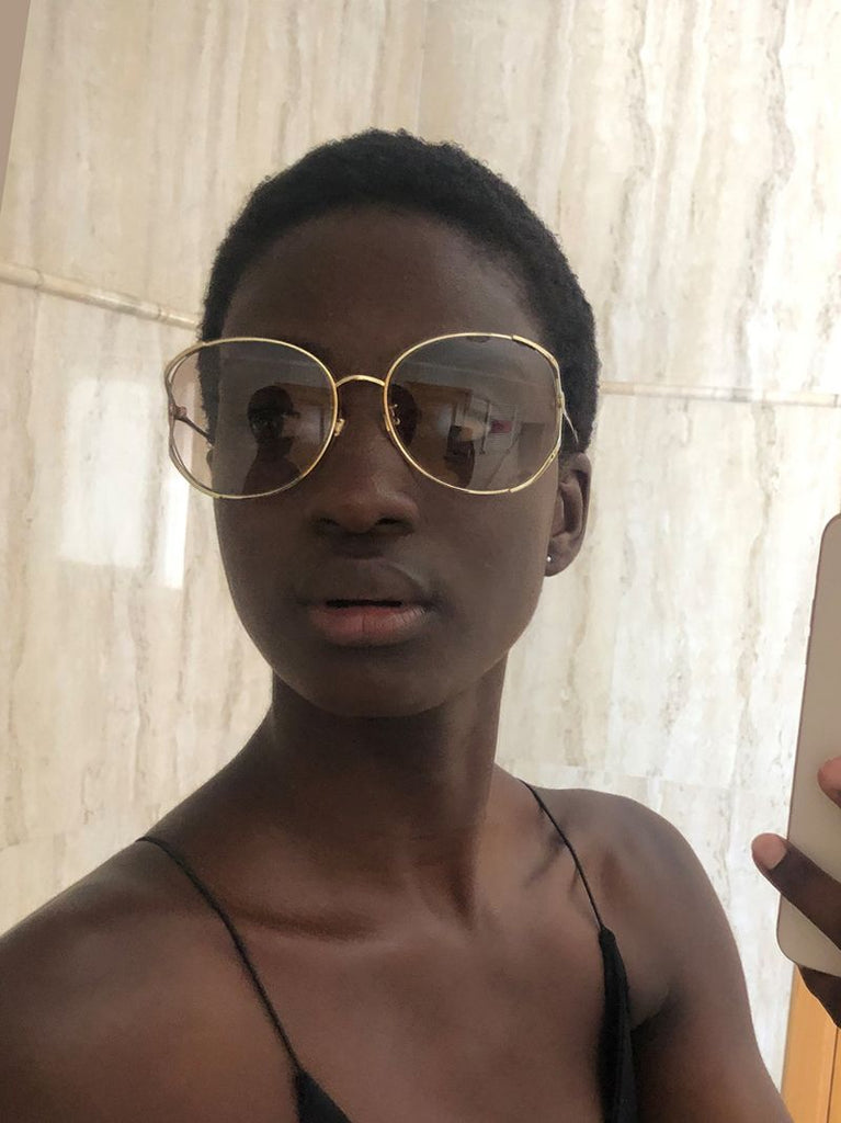 Gold Tone Round Sunglasses