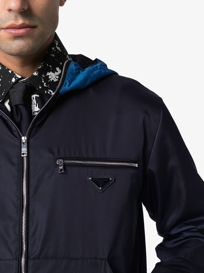 Contrasting Hood Zipped Jacket