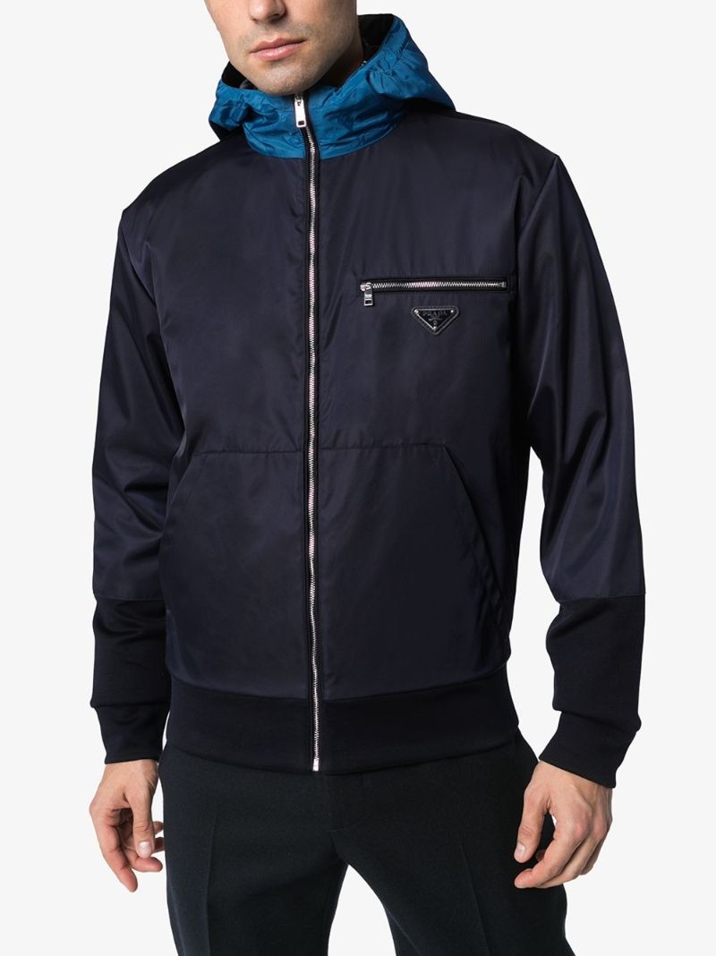 Contrasting Hood Zipped Jacket