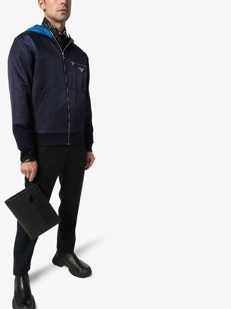 Contrasting Hood Zipped Jacket