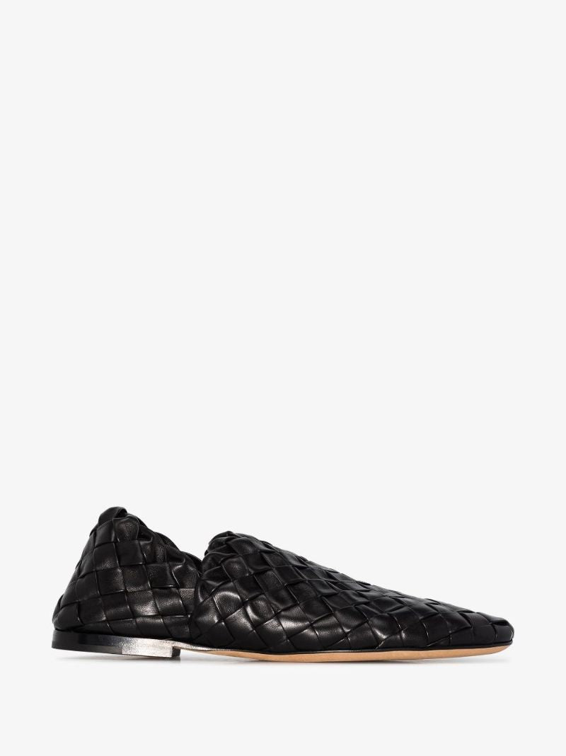 Black Leather Slippers