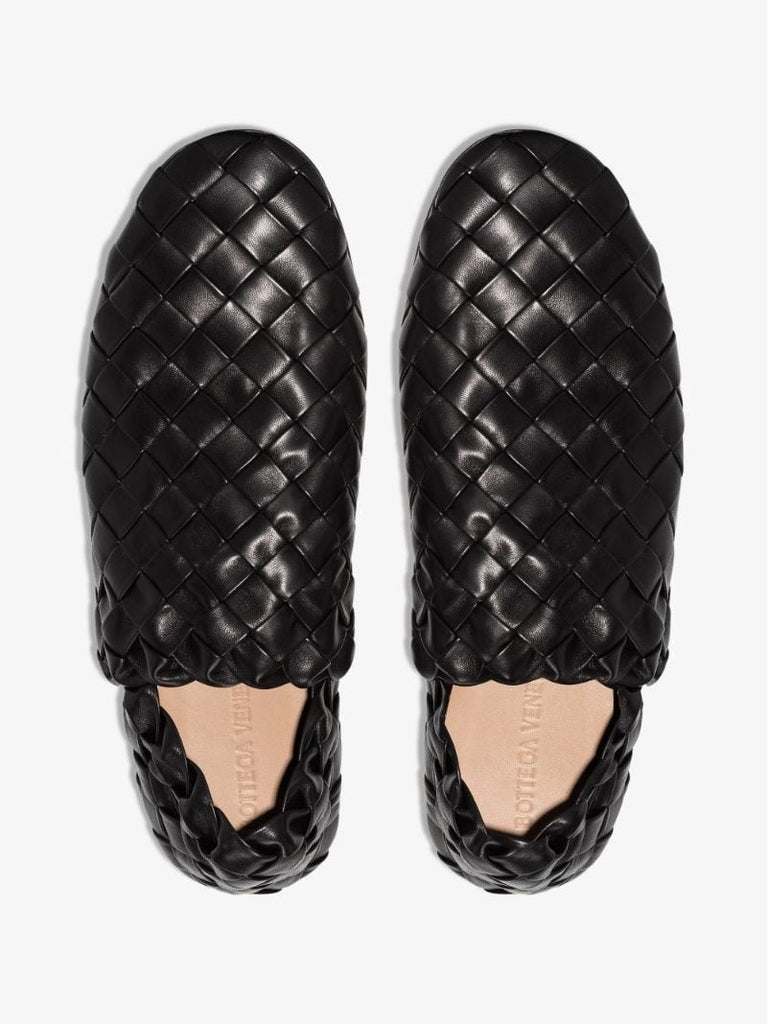 Black Leather Slippers