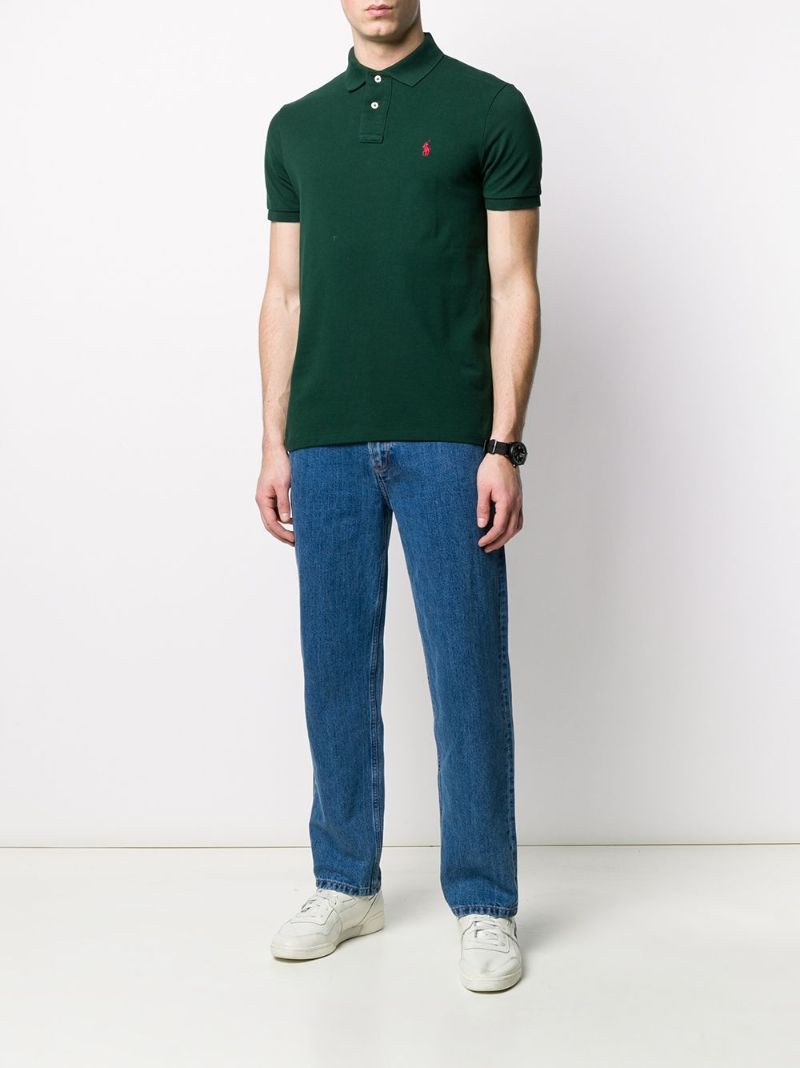 Green Polo Pony Cotton Polo Shirt