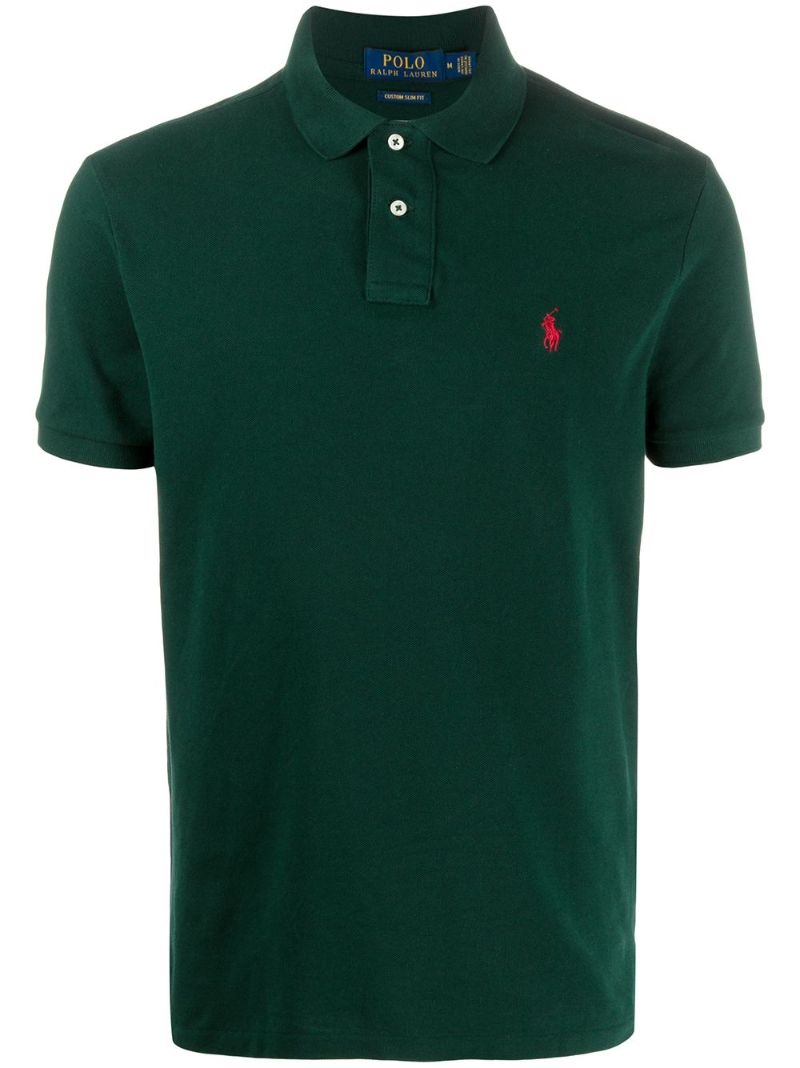 Green Polo Pony Cotton Polo Shirt