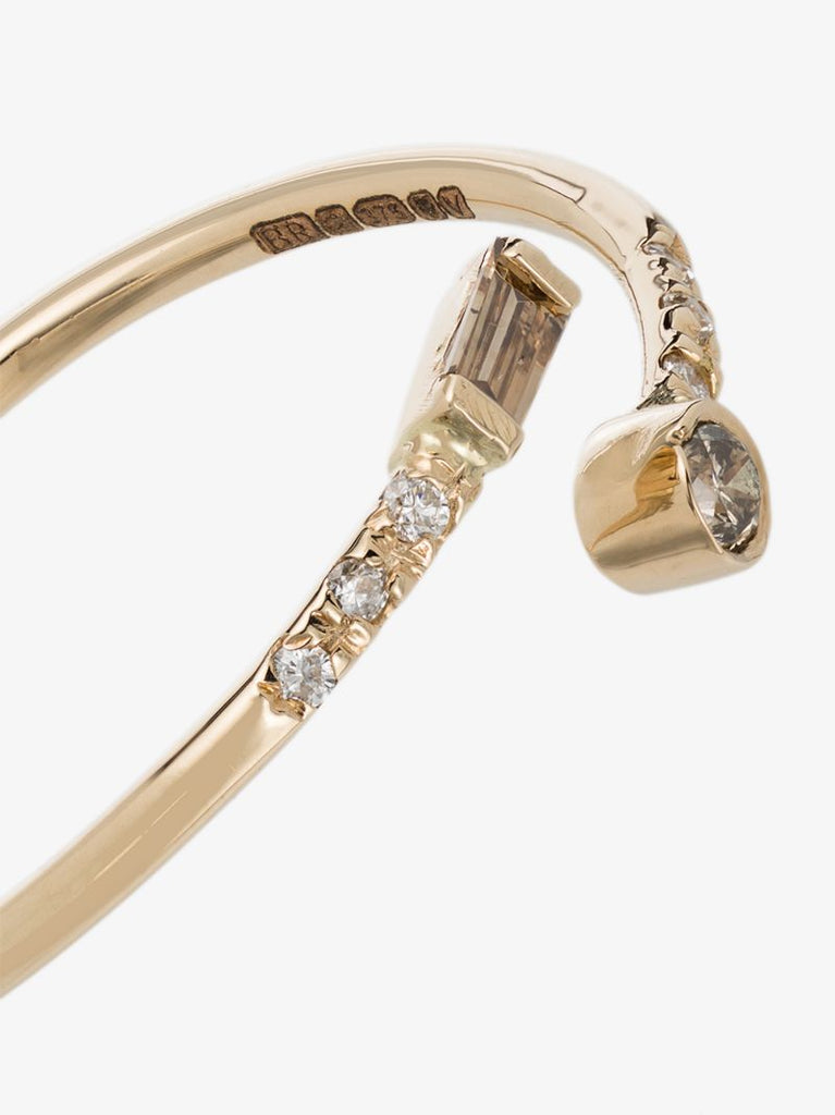 14k Yellow Gold Gravity Wrap Diamond Ring