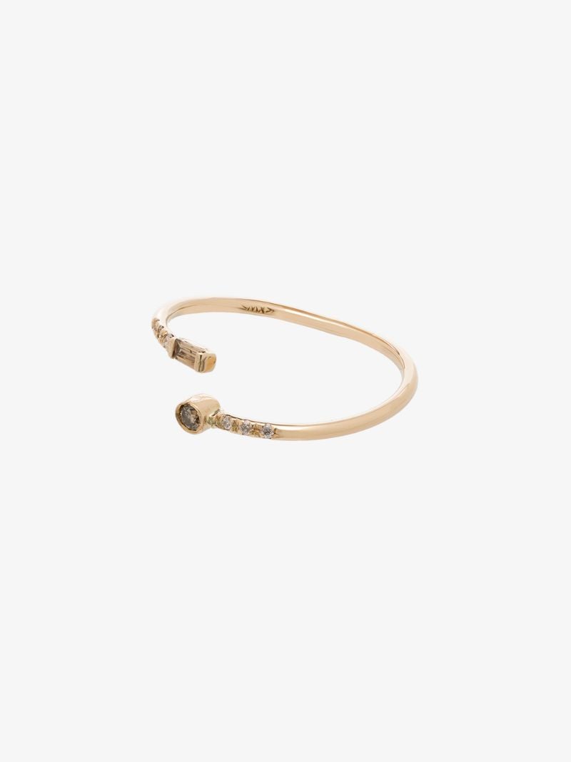 14k Yellow Gold Gravity Wrap Diamond Ring