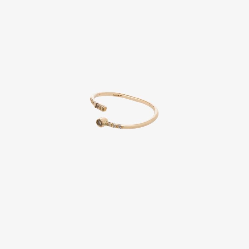 14k Yellow Gold Gravity Wrap Diamond Ring