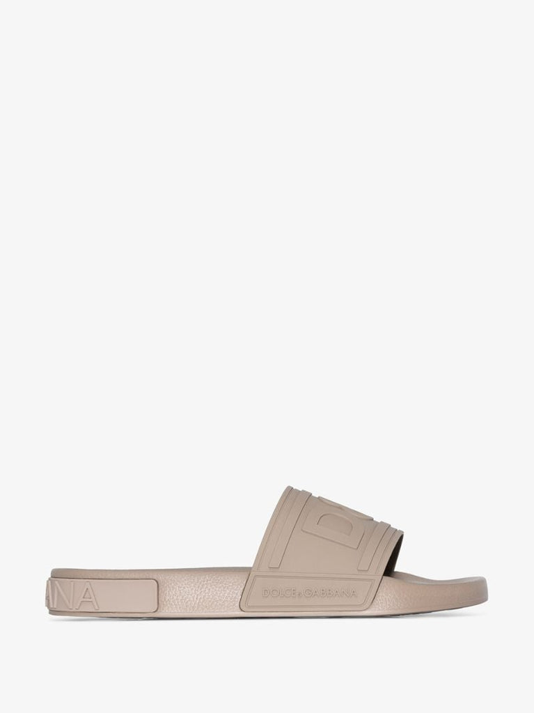 Brown Embossed Logo Slides