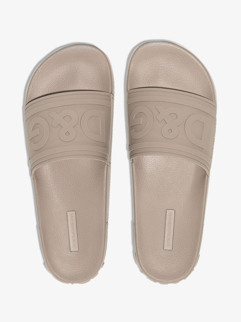 Brown Embossed Logo Slides