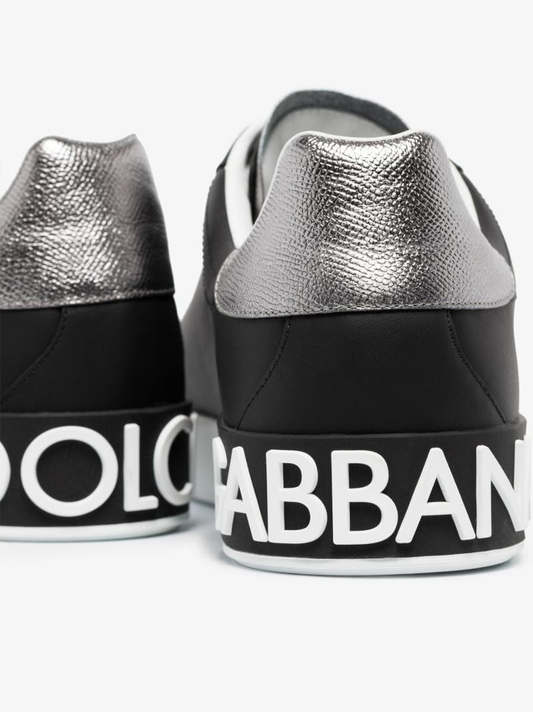 Black Classic Portofino Leather Sneakers