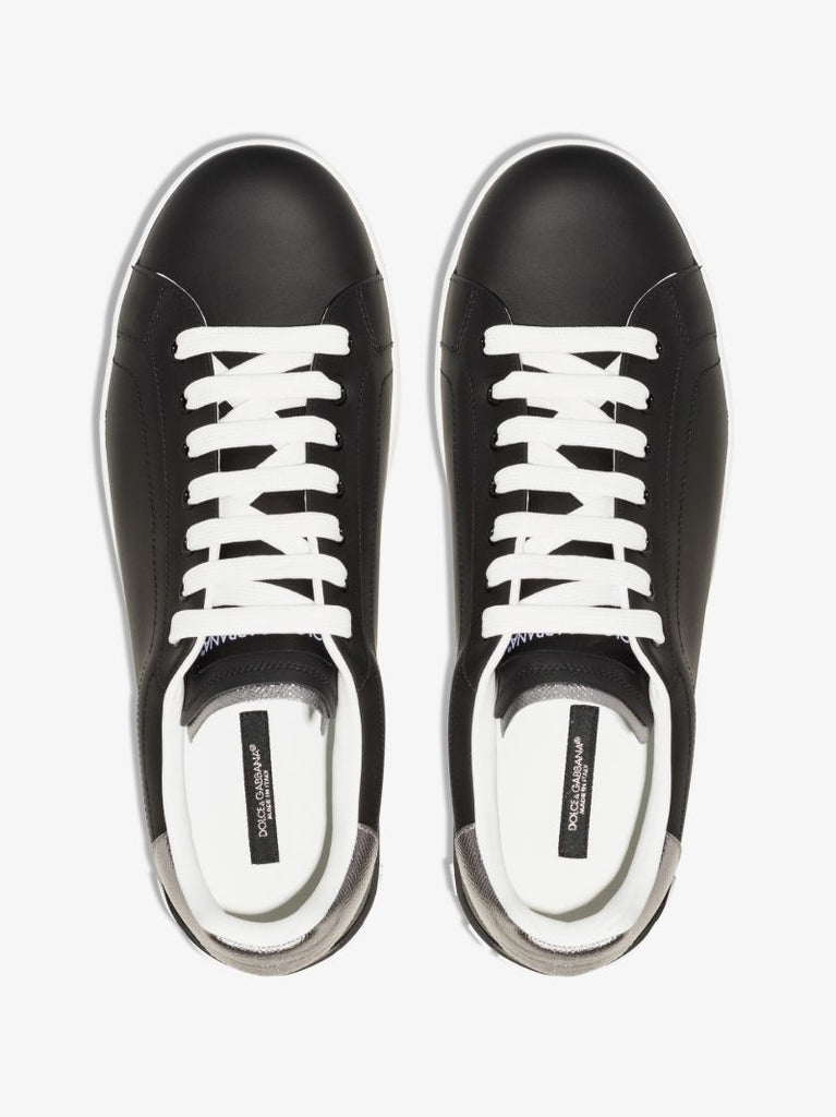 Black Classic Portofino Leather Sneakers