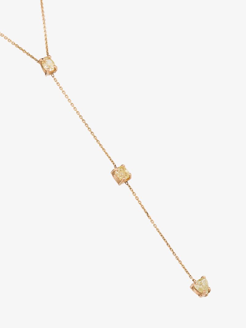14k Yellow Gold Stardust Diamond Necklace