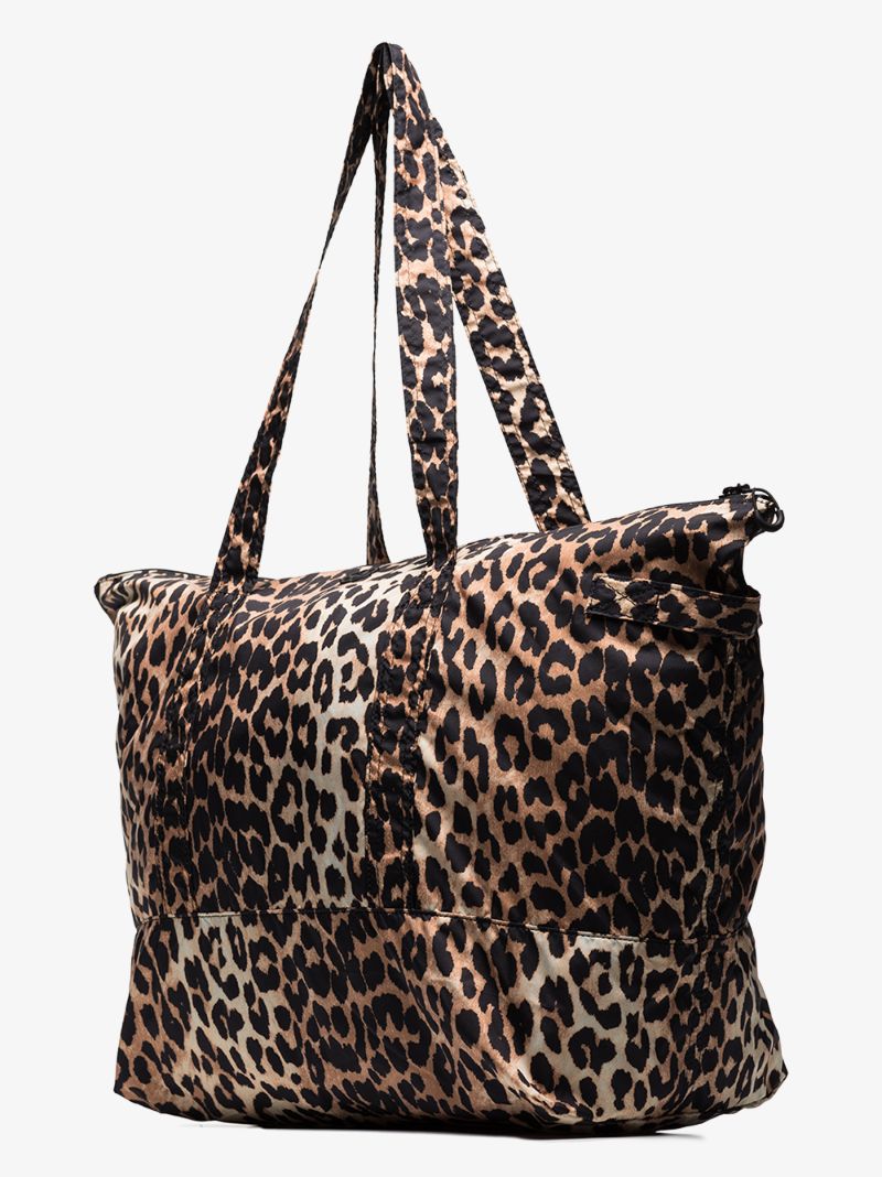 Multicoloured Leopard Print Tote Bag
