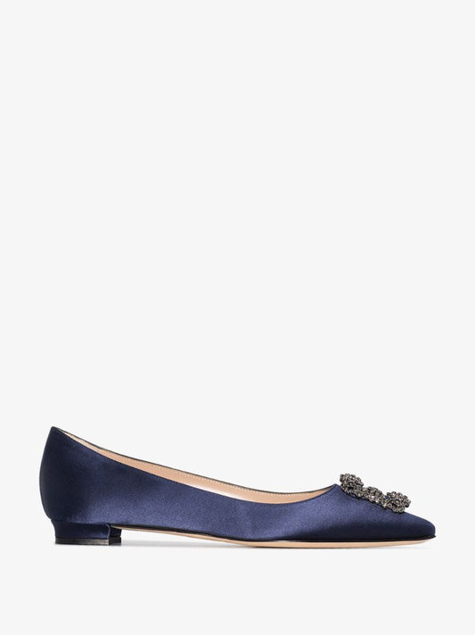 Blue Hangisi Crystal Satin Pumps