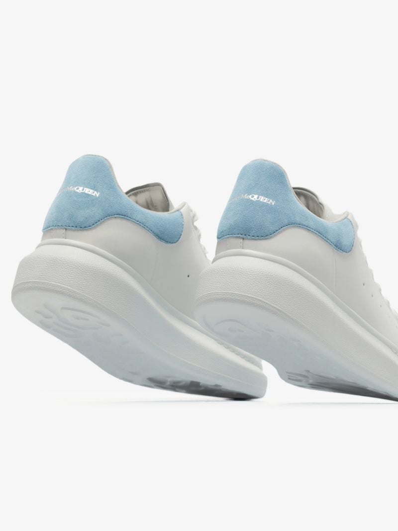 White and Blue Oversized Sneakers