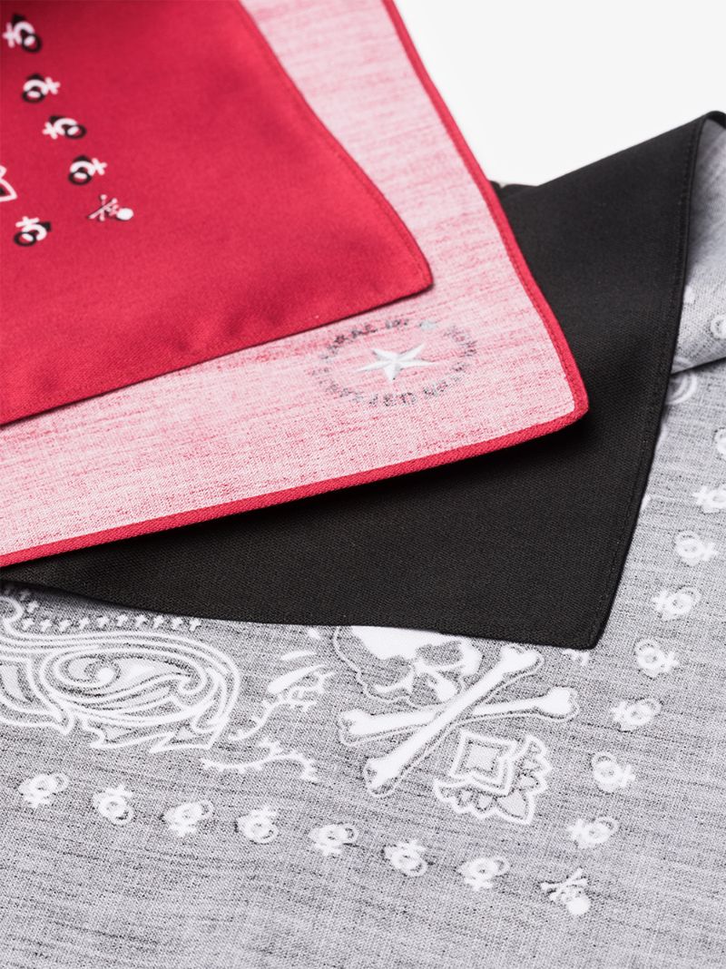 Black and Red Bandana Scarf Set