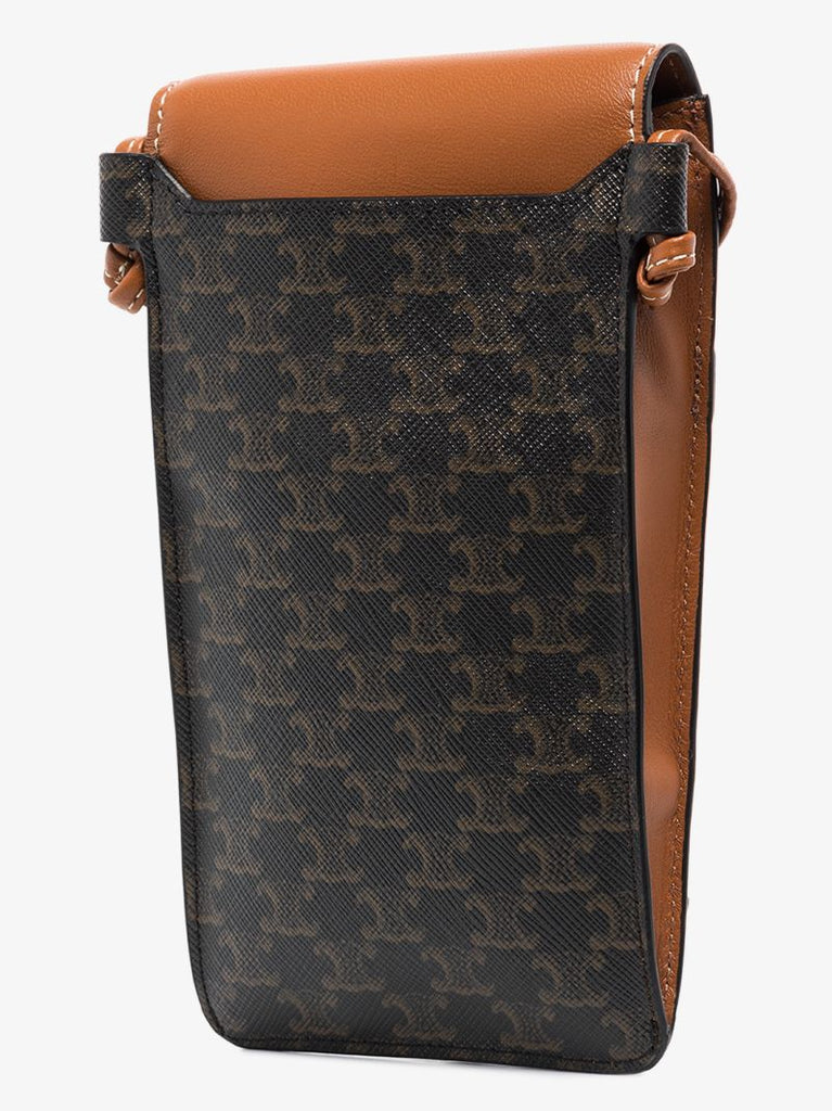 Brown Triomphe Phone Pouch