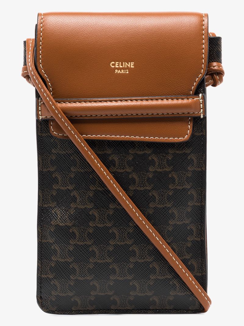 Brown Triomphe Phone Pouch
