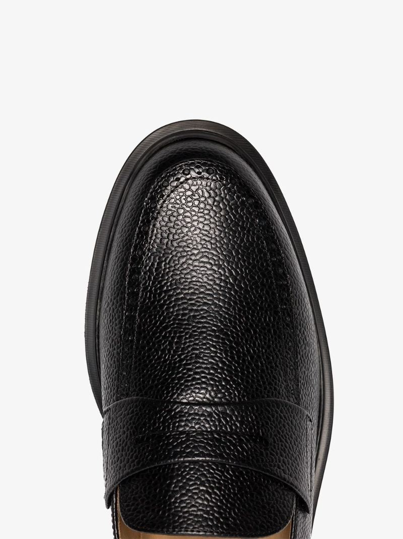 Pebble-grain Penny Loafers