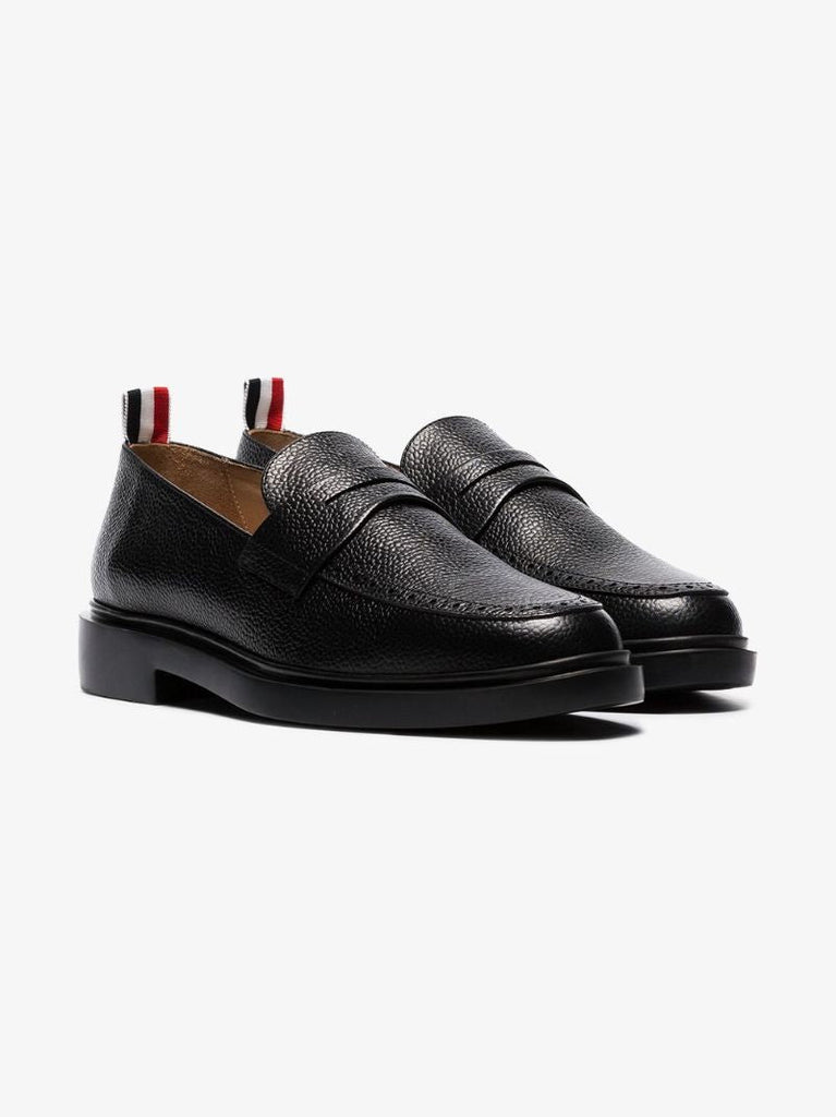Pebble-grain Penny Loafers