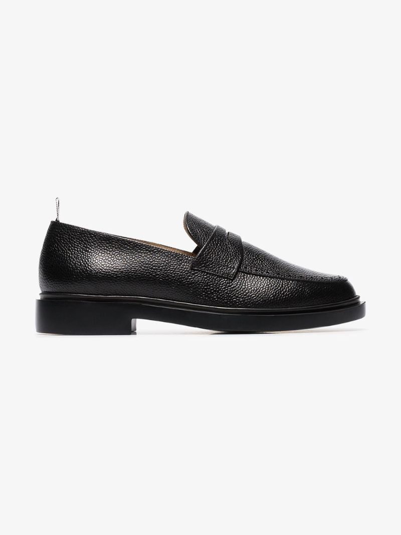 Pebble-grain Penny Loafers
