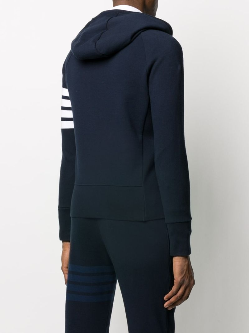 Blue 4-bar Zip-up Hoodie