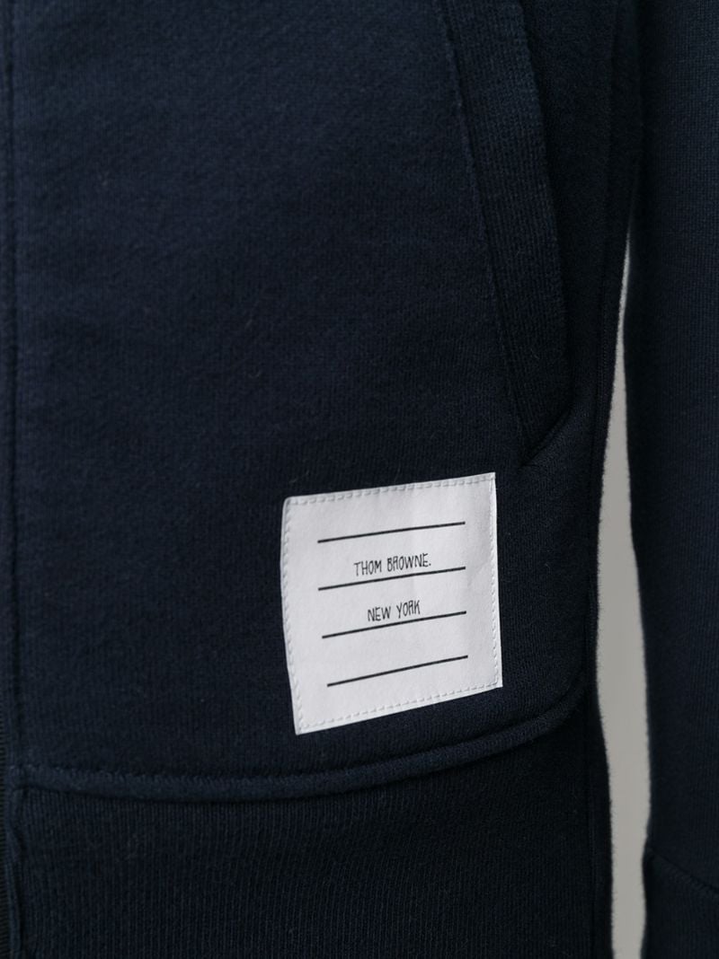 Blue 4-bar Zip-up Hoodie