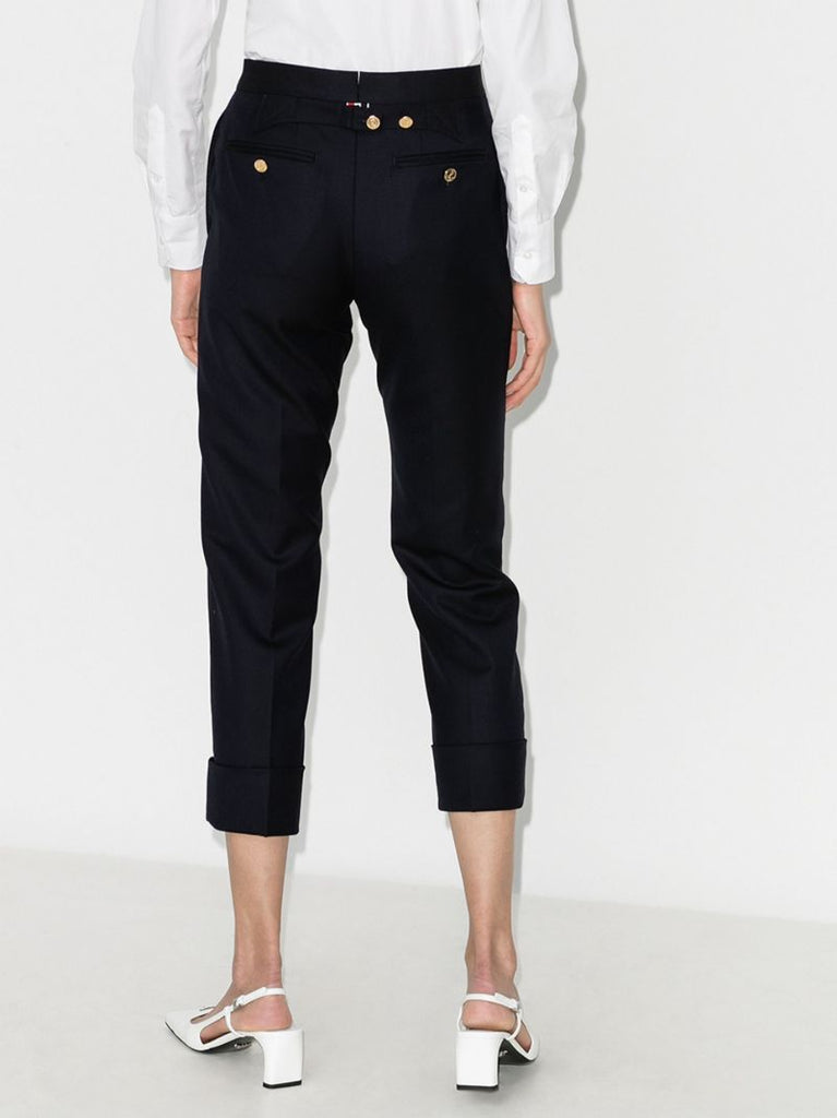 Cropped Slim Leg Trousers