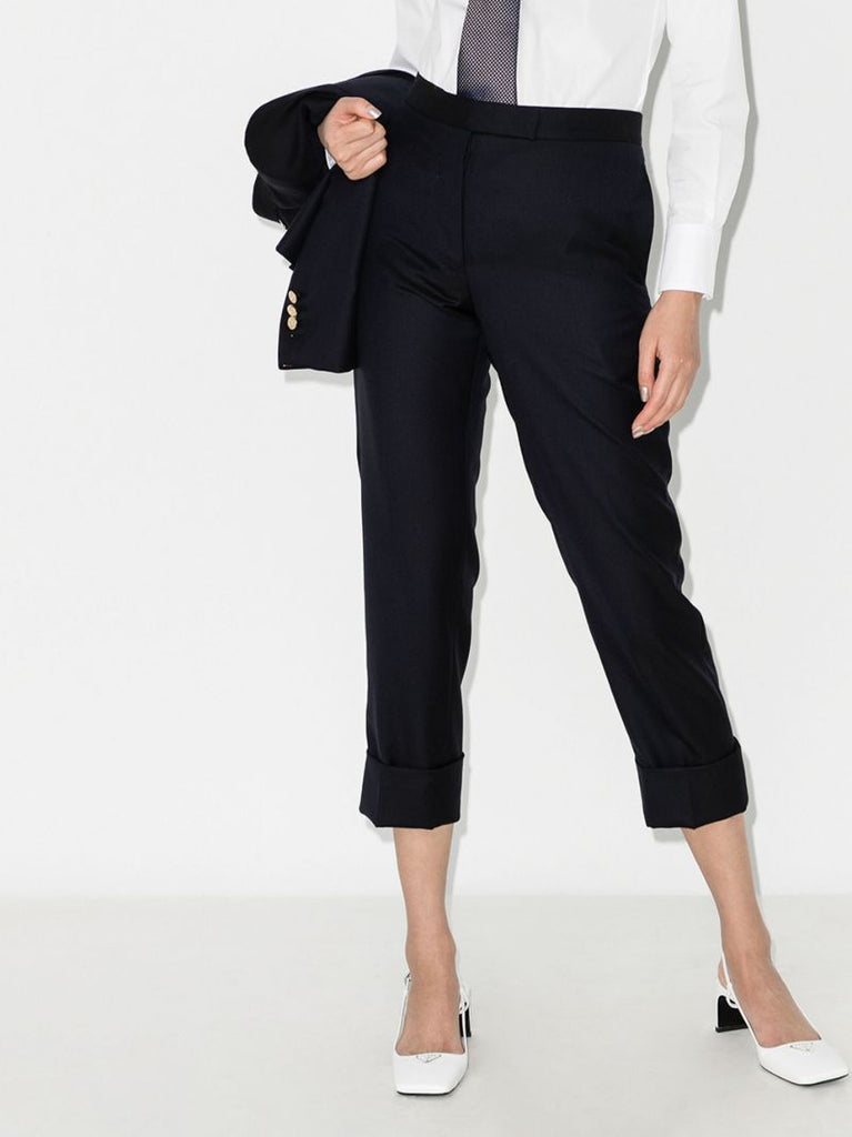 Cropped Slim Leg Trousers