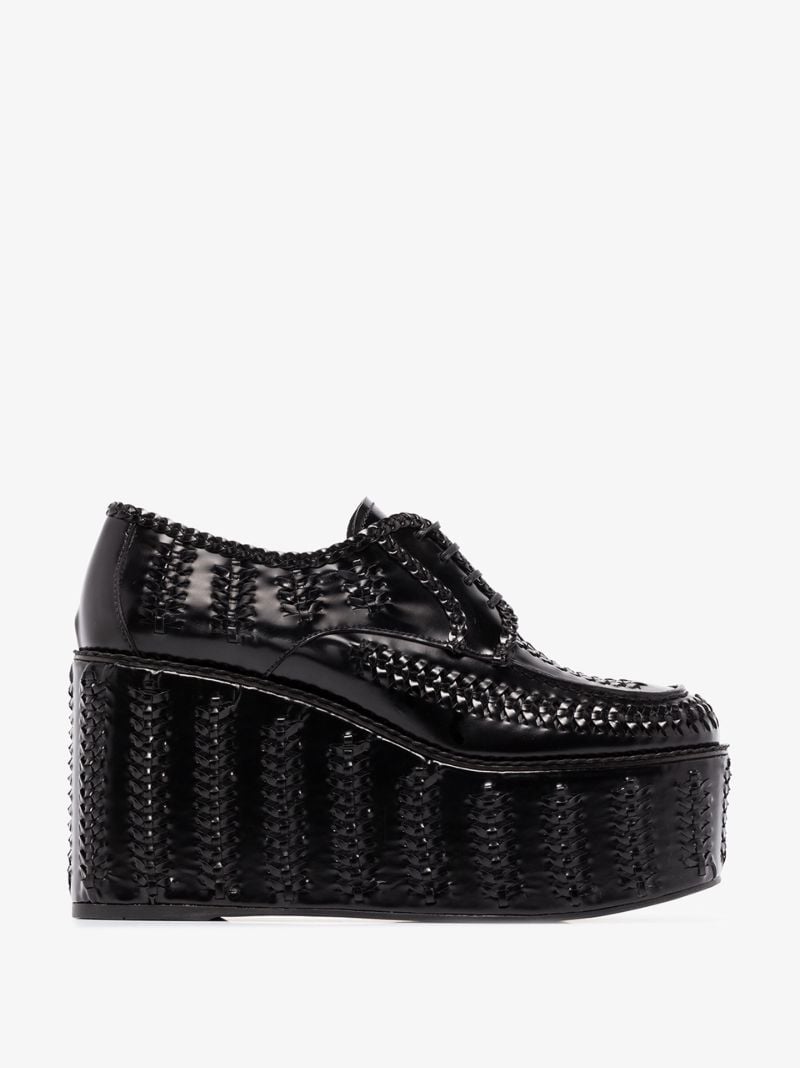 Black 95 Woven Leather Platform Brogues