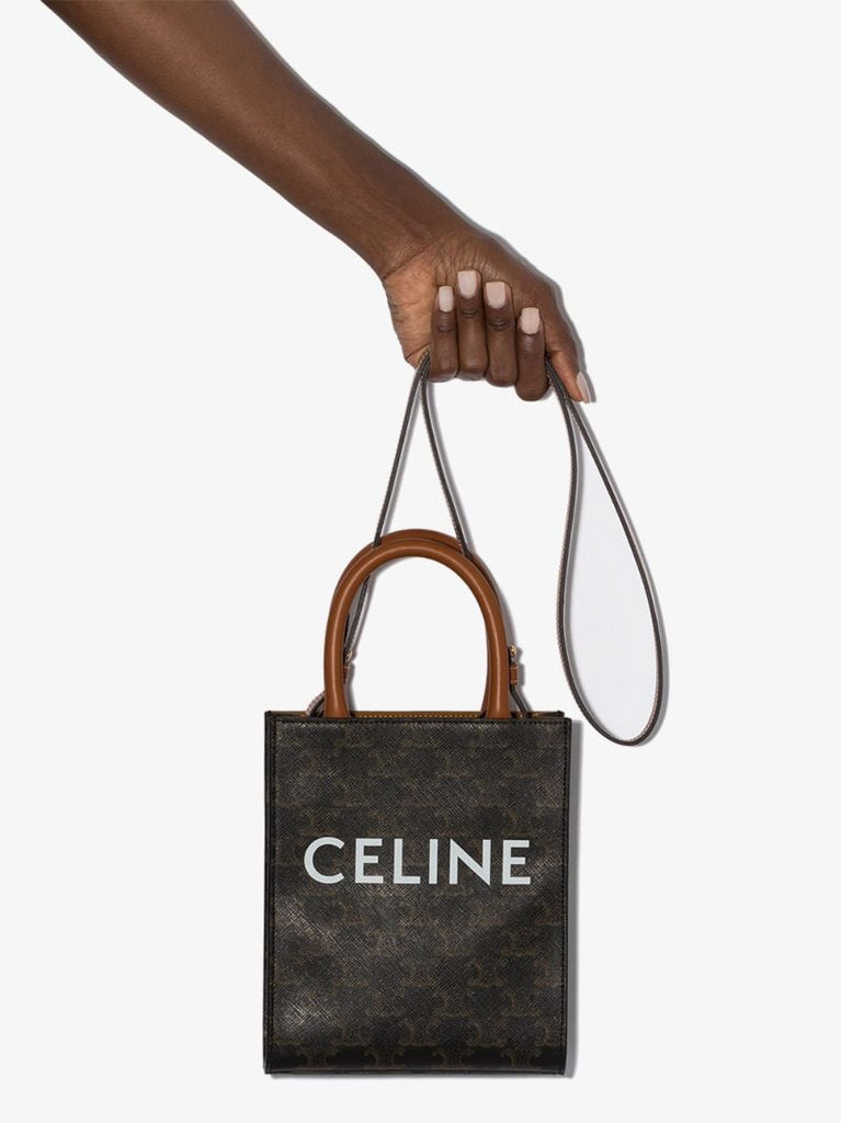 Brown Vertical Cabas Triomphe Mini Bag