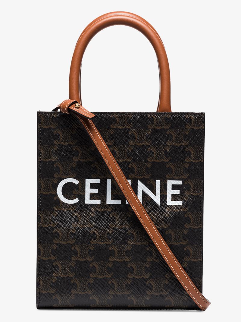 Brown Vertical Cabas Triomphe Mini Bag