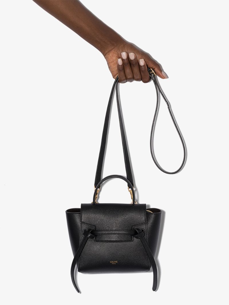 Black Belt Pico Leather Cross Body Bag