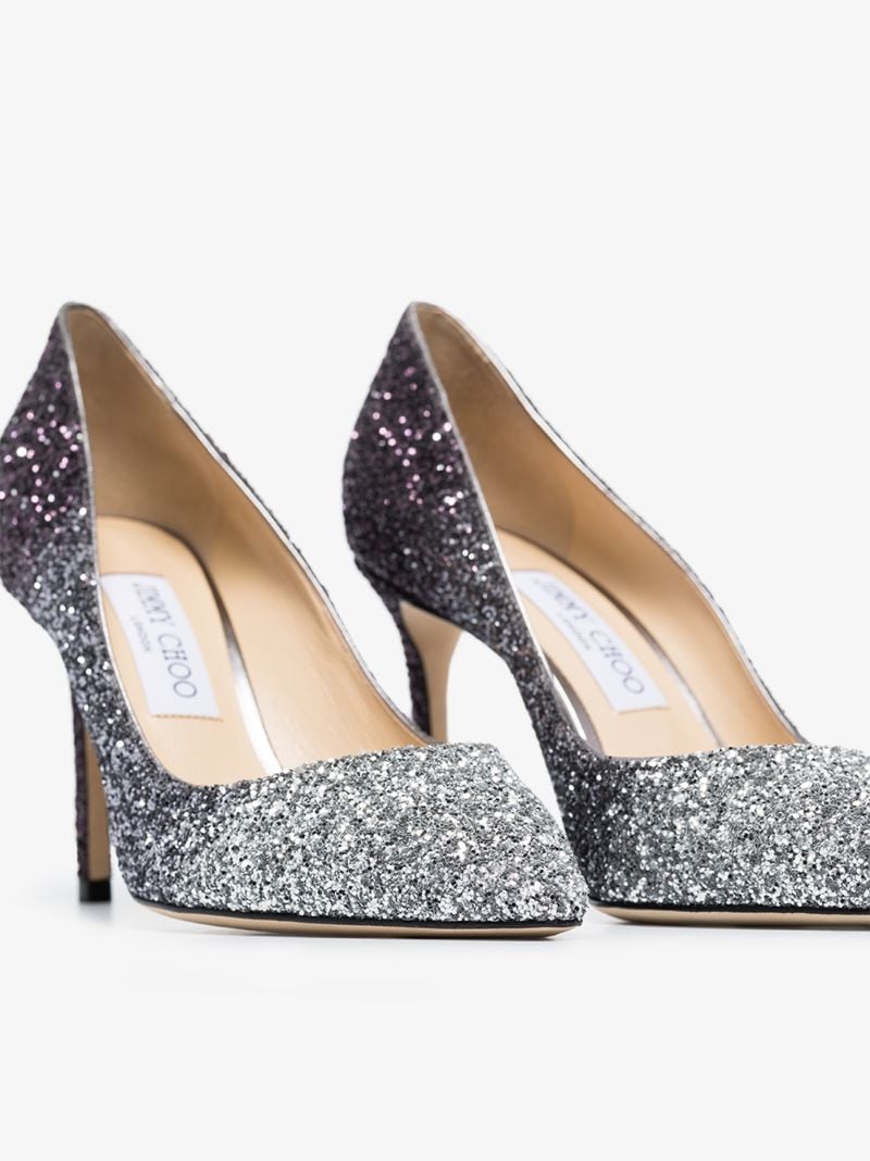 Silver Romy 85 Glitter Pumps