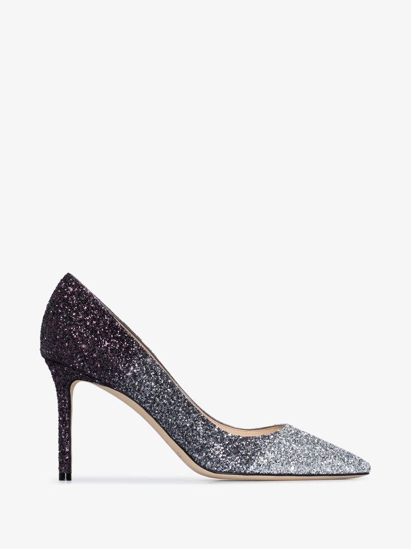 Silver Romy 85 Glitter Pumps