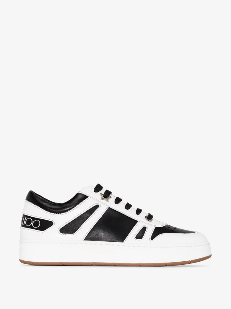 White and Black Hawaii/f Leather Sneakers