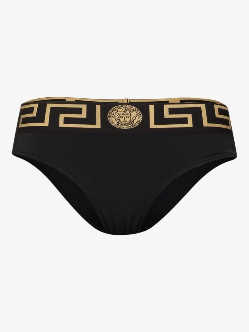 Black Greca Border Bikini Bottoms