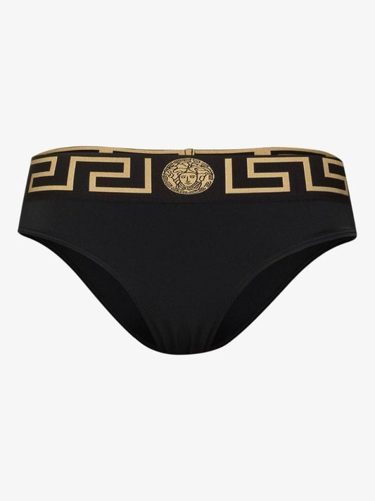 Black Greca Border Bikini Bottoms