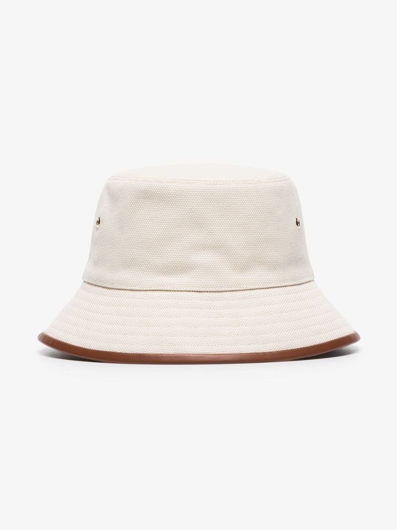 Neutral Logo Print Canvas Bucket Hat