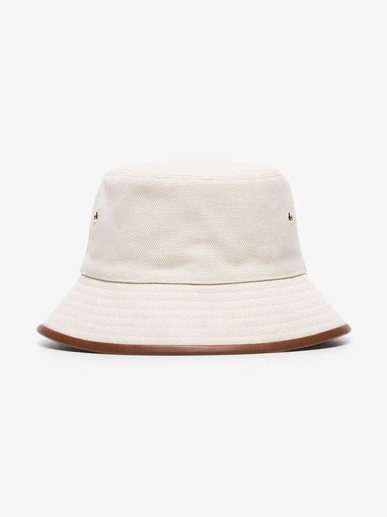 Neutral Logo Print Canvas Bucket Hat